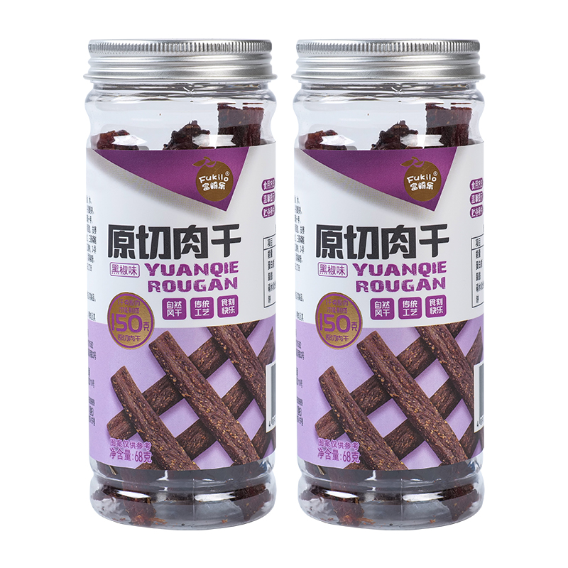 富崎乐黑椒味原切肉干 68g/罐 2罐装 68g*2罐